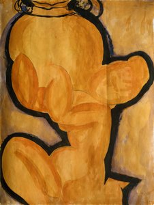Cariatide con un jarrón, c.1913-14 de Amedeo Modigliani