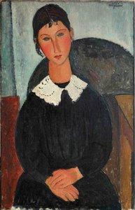 Elvire con cuello blanco, 1917-1918 de Amedeo Modigliani