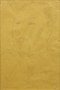 Guillaume Apollinaire como soldado de Amedeo Modigliani