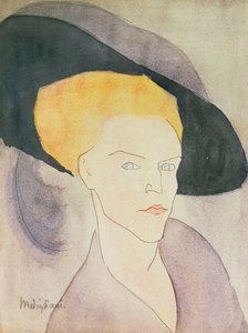 Cabeza de una mujer con sombrero, 1907