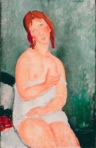Mujer joven con camisa - Pintura de Amedeo Modigliani (1884-1920) de Amedeo Modigliani
