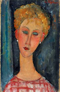 La rubia con pendientes, 1918-1919 de Amedeo Modigliani