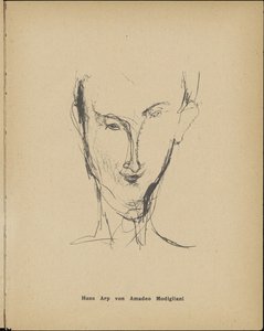 Retrato de Hans Arp 1886-1966, 1916 de Amedeo Modigliani