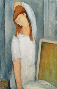 Retrato de Jeanne Hebuterne (1898-1920) con su brazo izquierdo detrás de su cabeza