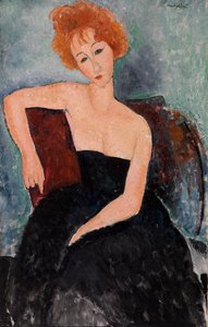 Chica pelirroja en vestido de noche de Amedeo Modigliani