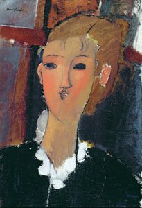 Joven mujer con una pequeña gorguera de Amedeo Modigliani