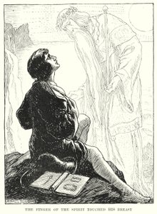 El dedo del espíritu tocó su pecho (grabado) de Amelia M. (attr.to) Bowerley or Bauerle