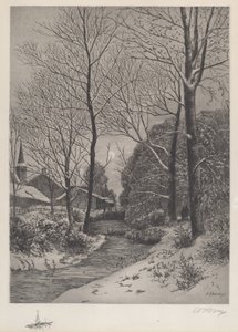 Paseo nocturno en invierno de American 19th Century