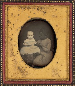 Retrato de un niño y una joven