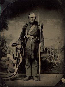 Retrato de un soldado de la Guerra Civil de American 19th Century