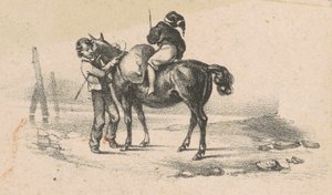 Jóvenes y un caballo de American 19th Century