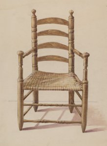 Silla de respaldo de escalera de American 20th Century