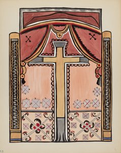 Placa 13: Diseño con Cruz, Chimayo: Del Portafolio "Diseños Coloniales Españoles de Nuevo México" de American 20th Century