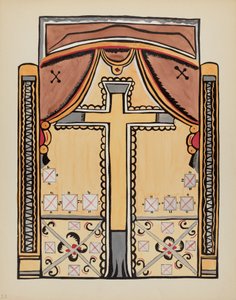 Placa 13: Diseño con cruz: Del portafolio "Diseños coloniales españoles de Nuevo México" de American 20th Century