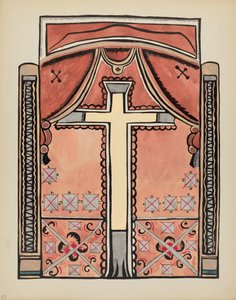 Lámina 13: Diseño con cruz: Del portafolio "Diseños coloniales españoles de Nuevo México" de American 20th Century