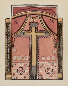 Placa 13: Diseños con cruz, Chimayo: Del portafolio "Diseños coloniales españoles de Nuevo México" de American 20th Century