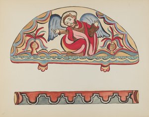 Plato 15: La creación (Luneta): Del portafolio "Diseños coloniales españoles de Nuevo México" de American 20th Century