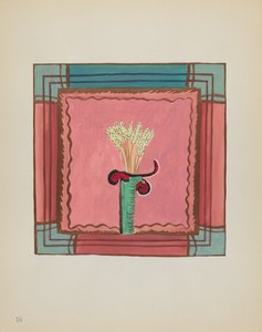 Placa 16: Manojo de Trigo, Panel del Altar: De la Cartera "Diseños Coloniales Españoles de Nuevo México" de American 20th Century