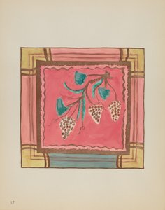 Plato 17: Uvas, Panel del Altar: De la Cartera "Diseños Coloniales Españoles de Nuevo México" de American 20th Century