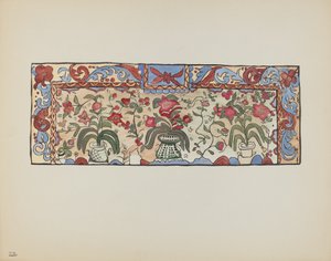 Placa 23: Pintura en Piel de Venado, Laguna: De la Cartera "Diseños Coloniales Españoles de Nuevo México" de American 20th Century