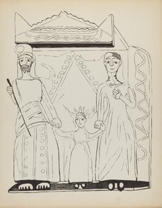 Plato 28: La Sagrada Familia: Del Portafolio "Diseños Coloniales Españoles de Nuevo México" de American 20th Century