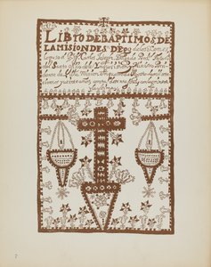 Plato 2: Libro de Bautismos de Jemez: Del Portafolio "Diseños Coloniales Españoles de Nuevo México"