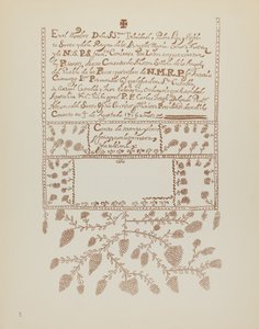 Placa 3: Libro de Visitaciones de Pecos: Del Portafolio "Diseños Coloniales Españoles de Nuevo México" de American 20th Century