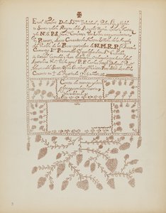 Lámina 3: Libro de visitas de Pecos: Del portafolio "Diseños coloniales españoles de Nuevo México" de American 20th Century