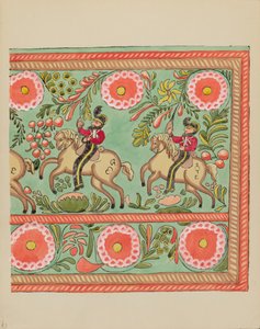 Placa 43: Diseño de Cofre Pintado: Del Portafolio "Diseños Coloniales Españoles de Nuevo México" de American 20th Century