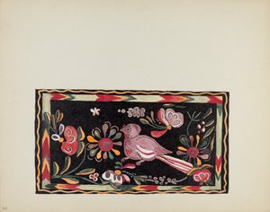 Placa 44: Diseño de cofre pintado: De la cartera "Diseños coloniales españoles de Nuevo México" de American 20th Century