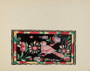Placa 44: Diseños de cofres pintados: De la cartera "Diseños coloniales españoles de Nuevo México" de American 20th Century