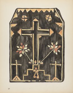 Placa 46: Diseño de aplique de paja: De la cartera "Diseños coloniales españoles de Nuevo México" de American 20th Century