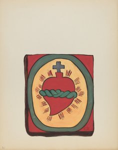 Placa 50: Sagrado Corazón: Del portafolio "Diseños coloniales españoles de Nuevo México" de American 20th Century