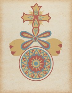 Diseño de la Puerta de la Misión de Santa Bárbara del portafolio "Arte Decorativo de la California Española"