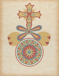 Diseño de la puerta de la Misión de Santa Bárbara del portafolio "Arte decorativo de la California española"