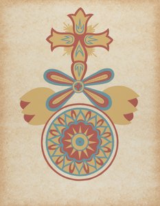 Diseño de la puerta de la Misión de Santa Bárbara del portafolio "Arte decorativo de la California española"