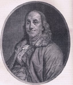 Benjamin Franklin, ilustración de la Historia de los Estados Unidos de Cassell de American English school
