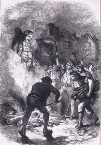 Quema de la efigie de Jay, ilustración de la Historia de los Estados Unidos de Cassell publicada por Cassell, Petter & Galpin, c.1900 de American English school