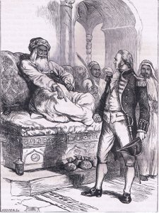 Capitán Bainbridge y el Dey de Argel, ilustración de la Historia de los Estados Unidos de Cassell