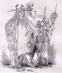 Grupo de indios fronterizos, ilustración de la Historia de los Estados Unidos de Cassell publicada por Cassell, Petter & Galpin, c.1900 (litografía) de American English school