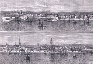 Nueva York a mediados del siglo XIX, ilustración de la Historia de los Estados Unidos de Cassell, publicada por Cassell, Petter & Galpin, c.1900 de American English school