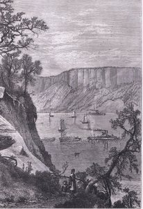 Los acantilados del Hudson, ilustración de la Historia de los Estados Unidos de Cassell publicada por Cassell, Petter & Galpin, c.1900 (litografía) de American English school