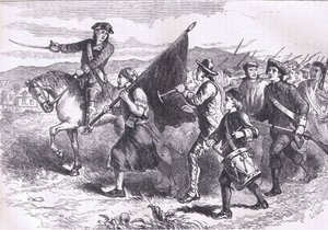 La multitud en Springfield con la bandera negra, ilustración de la Historia de los Estados Unidos de Cassell, publicada por Cassell, Petter & Galpin, c.1900 de American English school