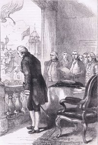La instalación de Washington, ilustración de la Historia de los Estados Unidos de Cassell publicada por Cassell, Petter & Galpin, c.1900 (litografía) de American English school