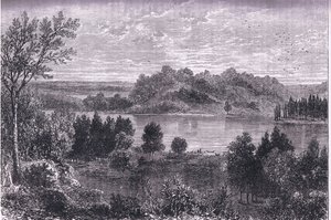 El valle del Mississippi, ilustración de la Historia de los Estados Unidos de Cassell publicada por Cassell, Petter & Galpin, c.1900 (litografía) de American English school