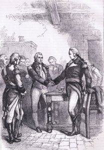 Washington despidiéndose de sus viejos camaradas, ilustración de la Historia de los Estados Unidos de Cassell publicada por Cassell, Petter & Galpin, c.1900 de American English school
