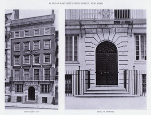 Charles A Platt: 47 y 49 East Sixty-Fifth Street, Nueva York, Elevación Frontal, Detalle de la Entrada de American Photographer (after)