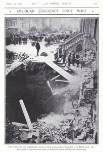 Colapso de parte del túnel del metro en Park Avenue, Nueva York, EE.UU., 22 de marzo de 1902 de American Photographer (after)