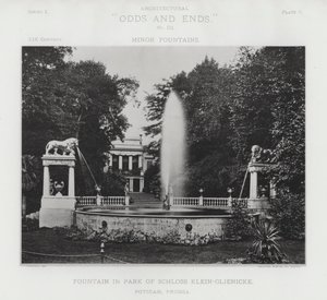 Fuente en el Parque del Schloss Klein-Glienicke, Potsdam, Prusia