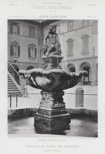 Fuente en la Piazza Del Municipio, Prato, Italia de American Photographer (after)
